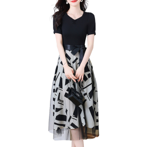 RM15107#连衣裙2023新款今年流行时尚夏款洋气质网纱假两件套漂亮裙子