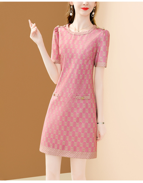 RM12673#小香风连衣裙2023新款高端大牌气质印花减龄显瘦裙子女夏季