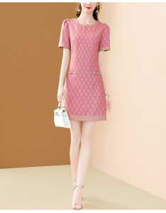 RM12673#小香风连衣裙2023新款高端大牌气质印花减龄显瘦裙子女夏季