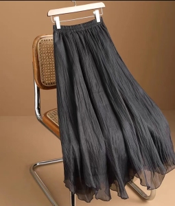 RM12639#不规则半身裙女夏季高腰显瘦气质仙女法式中长款a字纱裙大摆伞裙
