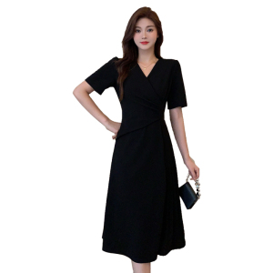 RM13186#大码女装2023夏季新款不规则连衣裙设计感收腰遮肉显瘦连衣裙