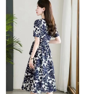 RM15761#夏季新款高档碎花复古时尚气质收腰修身显瘦连衣裙