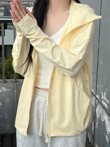 RM12448#黄色防晒衣女夏季薄款防紫外线透气冰丝防晒服宽松外套2023年新款