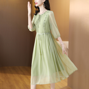 RM12812#真丝连衣裙夏2023新款高端优雅气质名媛桑蚕丝裙温柔风减龄法式裙