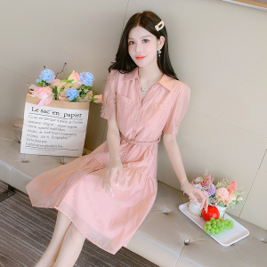 RM12820#夏季新款气质高级感v领浪漫收腰显瘦裙子