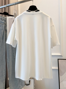 RM12750#新款大码短袖T恤女纯棉包领情侣装 S -- 3XL100%棉200g纯棉