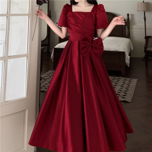 RM20768#大码女装胖mm敬酒服红色高级感在逃公主礼服小个子回门宴连衣裙