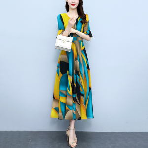 RM20801#碎花连衣裙2023女新款夏家高端精致奢华大品牌妈妈雪纺裙子夏