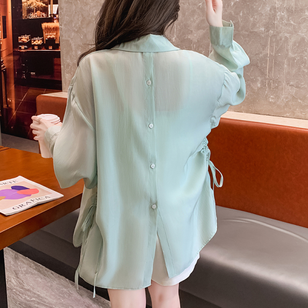 RM14095#防晒衬衫外套女夏季薄款设计感小众吊带外搭衬衣开衫上衣