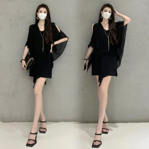 RM13721#御姐风夏季不规则气质设计感显瘦连衣裙