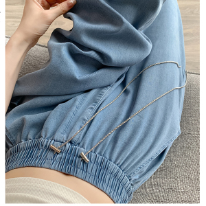 RM13101#天丝牛仔裤女夏季薄款2023新款高腰显瘦垂感直筒休闲冰丝阔腿长裤