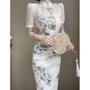 RM14343#新中式吊带连衣裙女夏季2023新款气质高级感国风改良旗袍裙子套装
