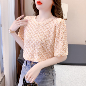 RM13073#夏韩版减龄洋气小香风圆领宽松甜美针织衫上衣女甜美