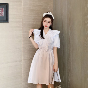 RM13533#新款别致甜辣风高级感女装小个子连衣裙子显瘦遮肉黑色夏季