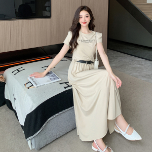 RM15729#休闲套装女夏2023新款时尚芭蕾风百搭短袖圆领短上衣半身裙两件套