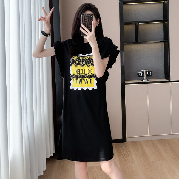 RM14426#中长款T恤裙字母不会侵权，是我家开发的版