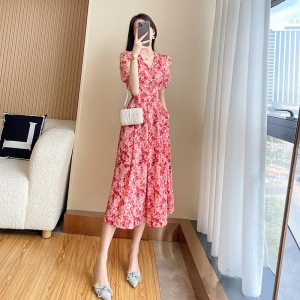 RM23324#茶歇法式碎花连衣裙女夏2023年夏季新款名媛气质显瘦长裙子高级感