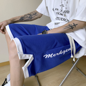 RM14605#美式棉质卫裤休闲男短裤薄款夏季青少年运动宽松针织五分裤潮