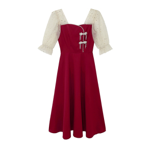 RM13298#敬酒服新娘夏季结婚酒红色小个子显瘦平时可穿连衣裙订婚礼服裙女