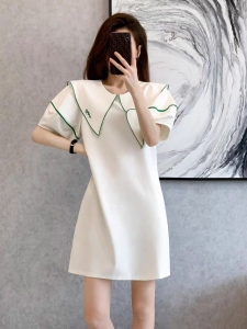 RM16409#欧货设计感小众连衣裙女夏2023新款减龄漂亮洋气中长款小白裙子潮