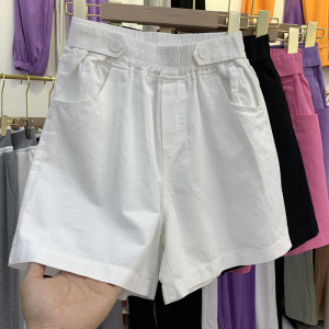 RM13703#紫色高腰阔腿裤短裤女夏五分裤宽松休闲裤