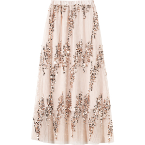 RM14045#高级感细闪亮片半身裙夏季高腰显瘦网纱裙设计感中长款仙女裙