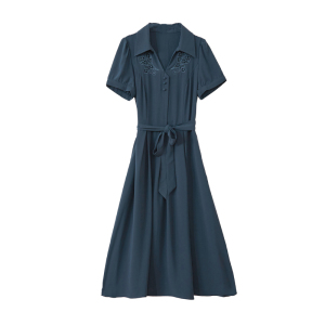 TR31914# 国际大牌温柔风纯色连衣裙女夏季新款气质修身高级感显瘦裙