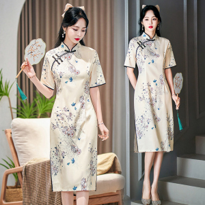 RM20133#改良版新式旗袍时尚中国风复古名媛少女甜美小香风旗袍裙