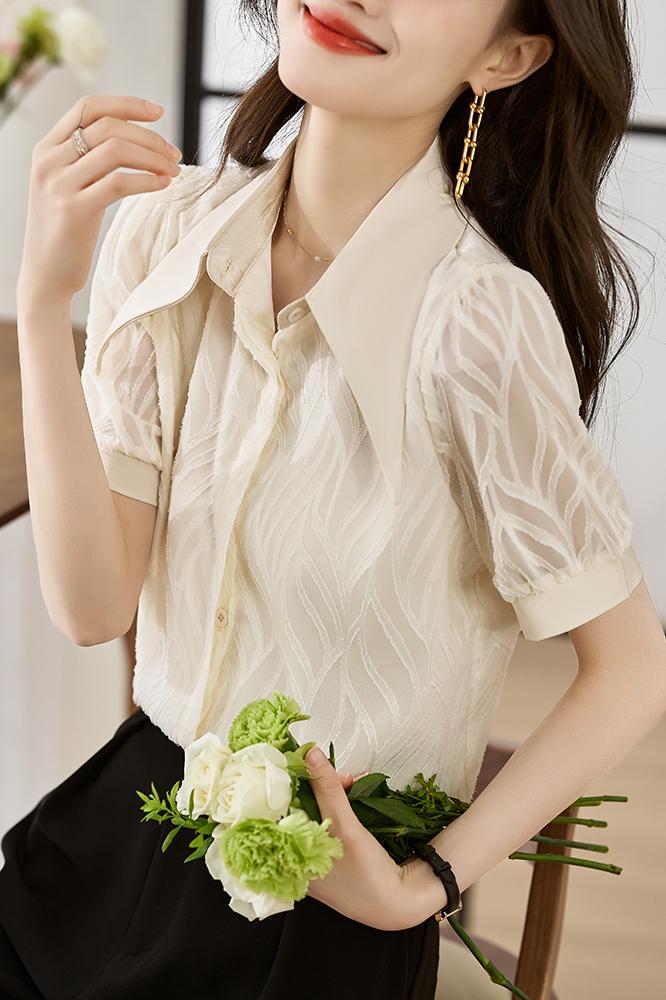 實拍2026夏季新款韓版百搭短袖休閑襯衫女上衣夏