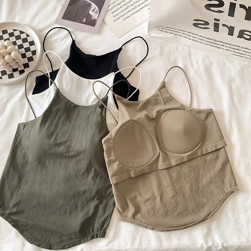 Sling camisole women's inner wear anti-light belt chest pad integrated tube top beautiful back underwear summer thin section