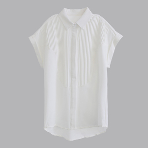 RM17680#白衬衣清新简约百搭衬衫女夏季新款气质宽松小众衬衫短袖气质上衣