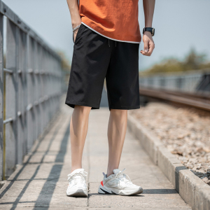 RM14618#运动短裤男夏季薄款跑步健身运动裤黑休闲宽松速干透气五分裤