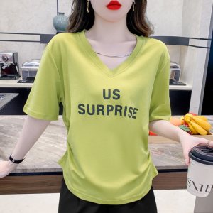 TR37162# 夏季时尚新款T恤V领 服装批发女装批发服饰货源