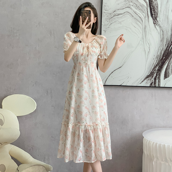 RM15327#法式温柔度假风碎花连衣裙女夏季新款雪纺裙子仙女超仙森系