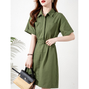 RM15816#夏季新款宽松显瘦高级感设计小众工装女裙配腰带