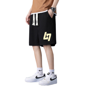 RM14625#华夫格短裤男2023夏季美式复古休闲裤子男直筒运动宽松五分裤