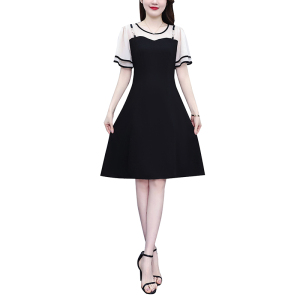 RM15777#大码女装2023夏季新款气质时尚收腰洋气修身显瘦遮肉连衣裙