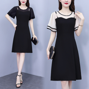 RM15777#大码女装2023夏季新款气质时尚收腰洋气修身显瘦遮肉连衣裙
