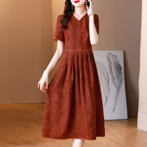 RM16841#新款真丝提花气质高级感显瘦高端精致气质修身连衣裙子女夏