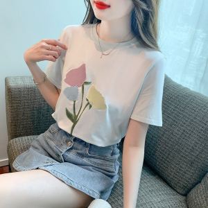RM13933#夏款T恤短袖圆领韩版套头百搭甜美夏季