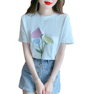 RM13933#夏款T恤短袖圆领韩版套头百搭甜美夏季