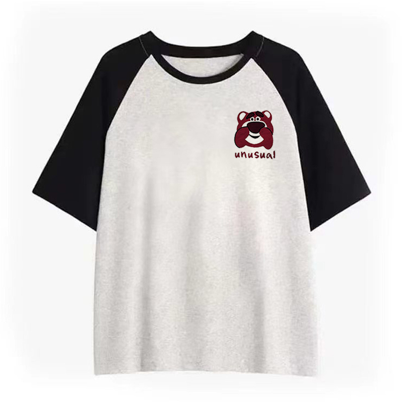 21 Solona collar 100% cotton back bag new loose raglan short-sleeved T-shirt
