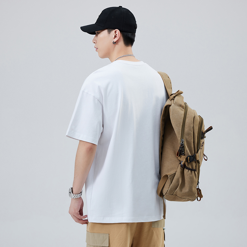 實拍新款短袖t恤男潮牌刺繡潮流半袖寬松加肥加大碼純棉休閑體恤