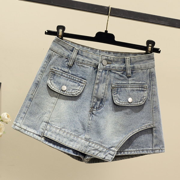 RM14260#不规则牛仔半身裙女夏季韩版高腰显瘦设计感包臀短裤裙潮