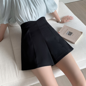 RM14156#显瘦西装短款女夏季 四季黑色高腰百搭西装 简约职业休闲阔腿裤