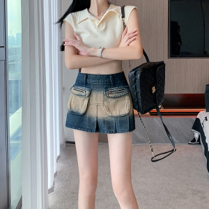 RM14370#复古低腰工装牛仔半身裙女夏季半裙辣妹裙子高腰显瘦a字包臀短裙