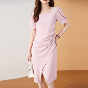 RM16423#抖音连衣裙2023新款女夏季方领法式气质显瘦网红爆款高级感