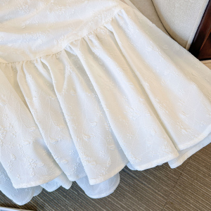 RM15177#法式褶皱泡泡袖雪纺连衣裙女夏季高级感小个子修身显瘦性感短裙子