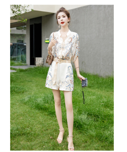 RM14795#中国风短裤套装女夏装2023新款时尚活泼减龄高级感冰丝休闲两件套