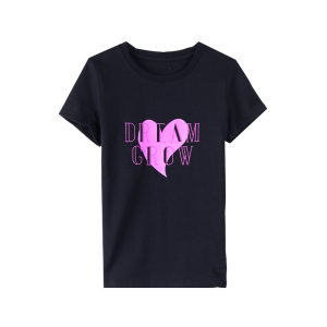 RM15993#摩登甜酷520爱心字母刺绣T恤 慵懒好穿的小廓形 云柔精梳棉